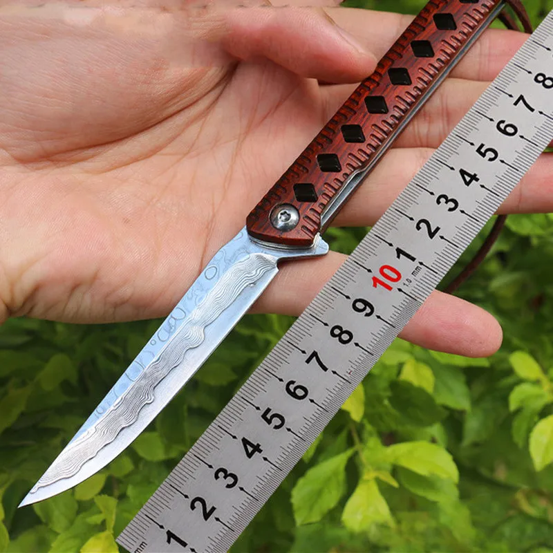 

Складной нож Hysenss, карманный тактический складной клинок из Дамасского лезвия для рыбалки, кемпинга, охоты, выживания, инструменты для повсе...
