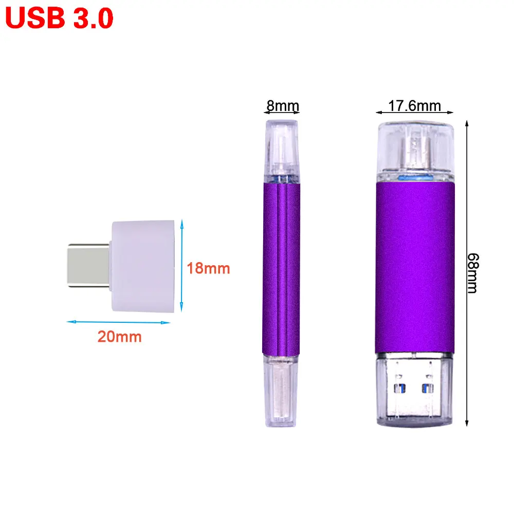 Флеш-накопитель USB Type-C с поддержкой OTG 3 0/128/256/512 ГБ | Компьютеры и офис