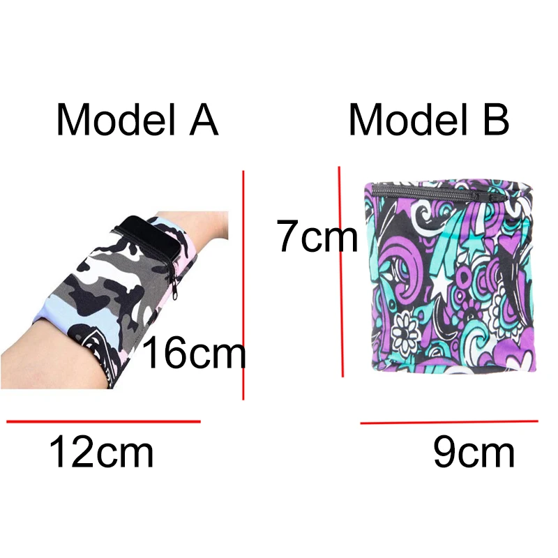 

Cycling Running Wrist Wallet Coin Keys Storage Bag Wrist Support Wrap Strap Brace Pouch Reflective Zipper Pocket Sport Wristband