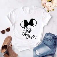 best day ever bow print women tshirt casual funny t shirt for lady girl top tee hipster harajuku graphic t shirt