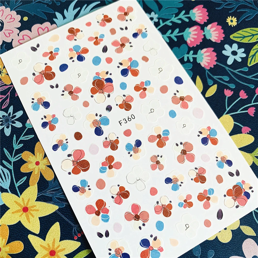 

Newest F sereis F-360 flower 3d nail art sticker nail decal stamping export japan designs rhinestones decorations