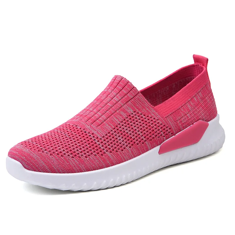 

2021 Women Flat Shoes Knit Woman Casual Slip on Vulcanized Shoes Female Mesh Soft Breathable Women's Footwear for Ladies Sneaker