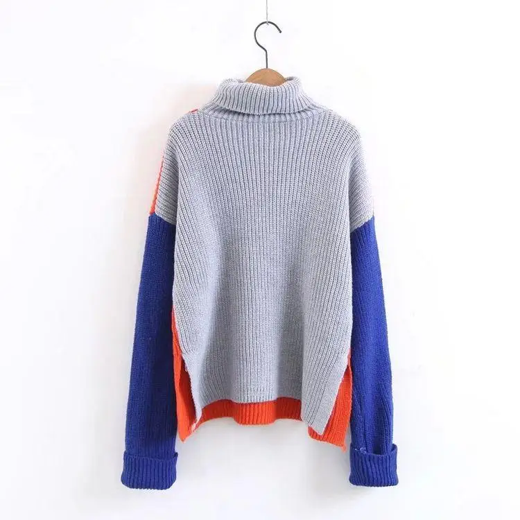 back gray Зимние женские свитера,, Модные свободные Джемперы, корейские пуловеры, вязаные пуловеры, толстый Рождественский свитер - Цвет: back gray