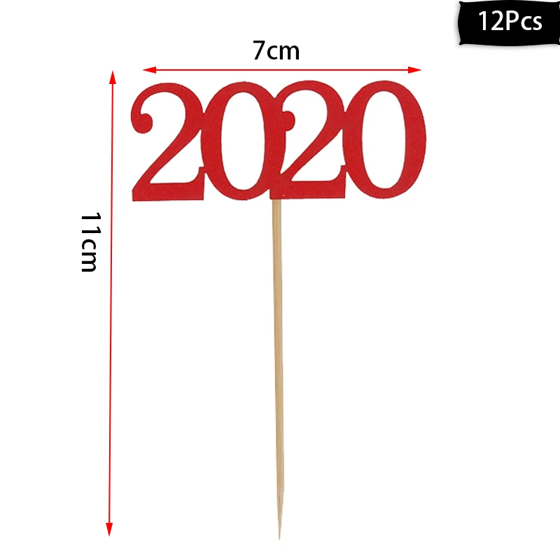 12p red toppers Cyuan,, новогодние, вечерние, с декором, счастливый год, фото стенд, реквизит, бумага, фоторамка, реквизит, год,, номер, воздушные шары, Декор - Цвет: 12p red toppers