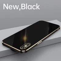 luxury cute square plating silicone phone case for iphone 13 12 11 pro xs max se xr 8 7 plus ultra thin lens protection cover