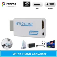 PzzPss Full HD 1080P Wii Sang HDMI Adapter Wii2HDMI-compatible Bộ Chuyển Đổi 3.5Mm Âm Thanh Cho Máy Tính Màn Hình HDTV Màn Hình Hiển Thị