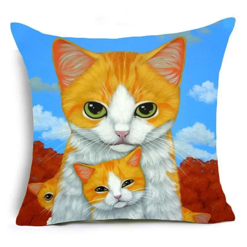 

Cat Pillowcase Creative Single-Sided Pillowcase Living Styles Diverse Sofa Velvet Patterns Deerskin Cover Novelty Room Cush Q4D3