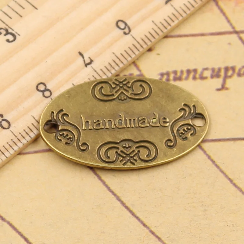 

10pcs Charms Handmade Hand Made Connector 18x32mm Tibetan Bronze Silver Color Pendants Antique Jewelry Making DIY Handmade Craft