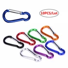 10 шт.лот, наружный Алюминиевый Карманный Брелок для ключей, зажим, пряжка, брелок для кемпинга, походов, рюкзака, рыбалки, случайный цвет