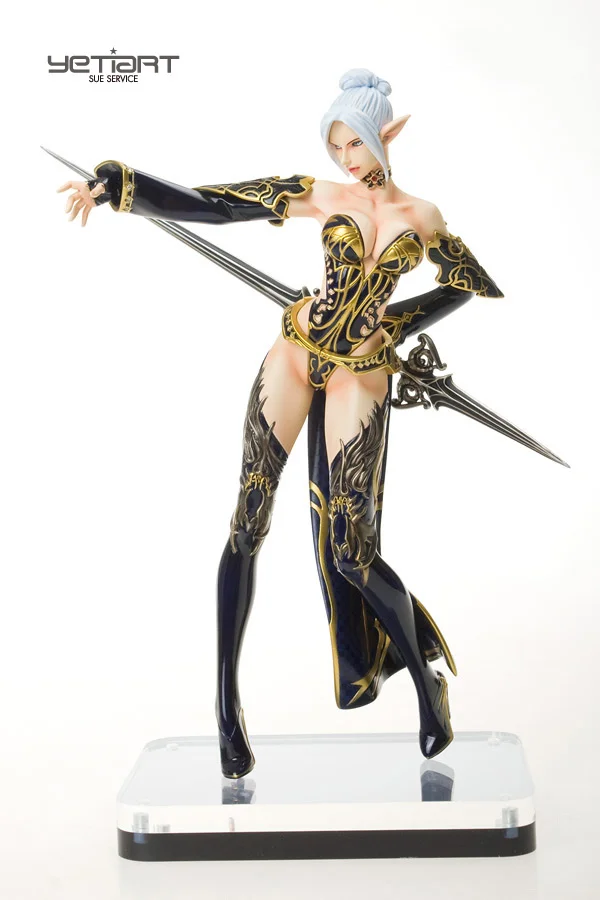 Каучуковая фигурка комплект 1/6 Lineage II-Dark Elf женский Неокрашенный гараж Смола модель комплект