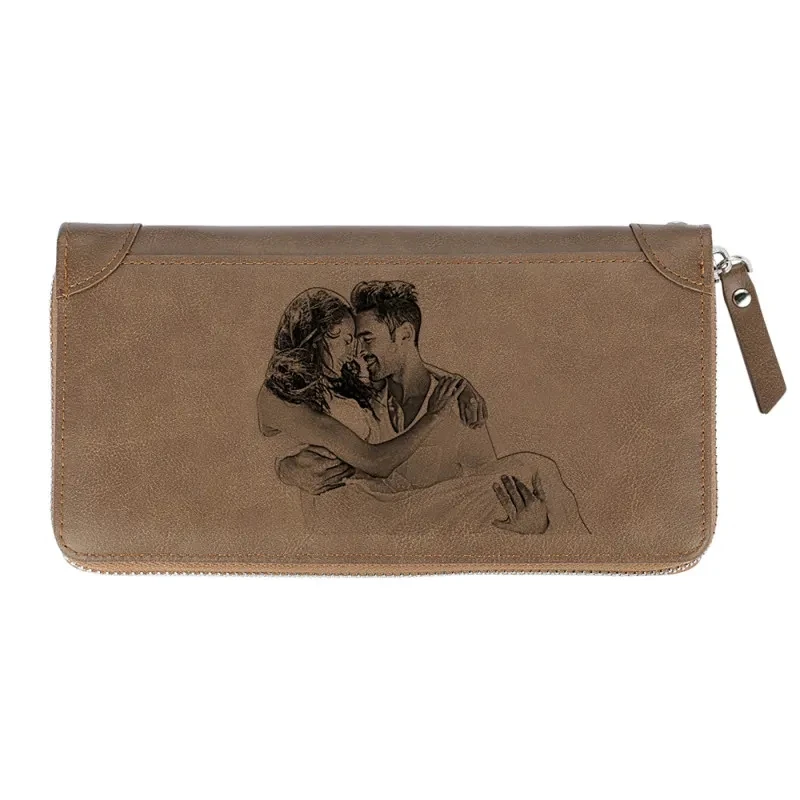 Фото бумажник мужской персонализированный пользовательский узор гравировка