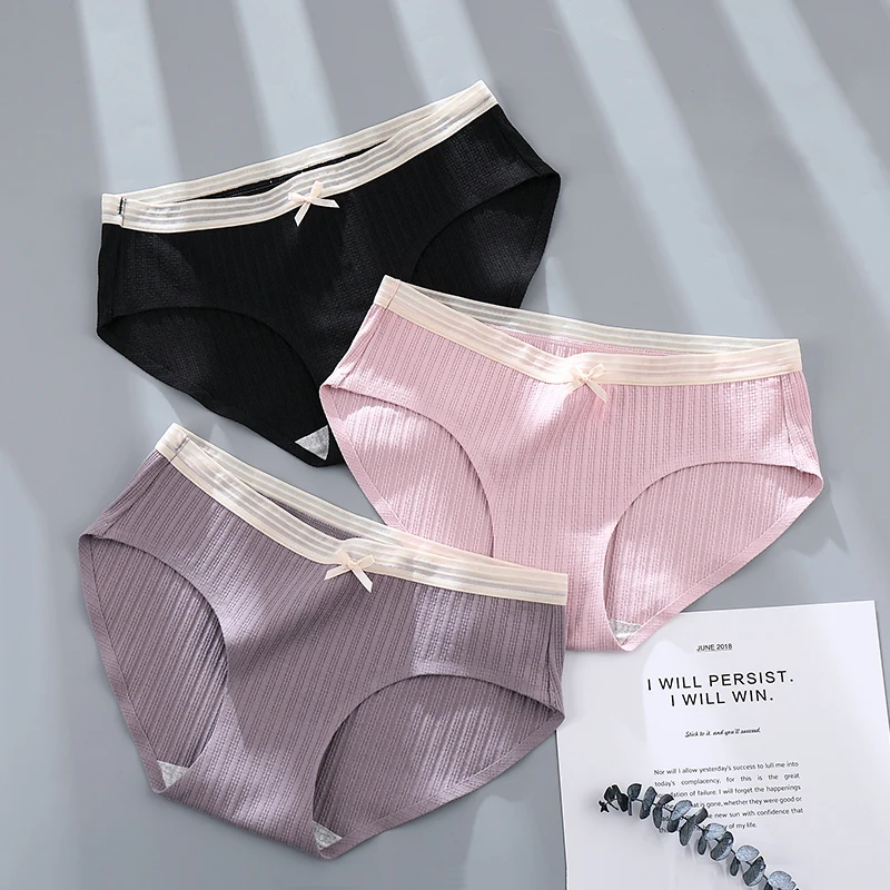 

Cotton Women Panties Antibacterial Briefs Sexy Seamless Panty Breathable Underwear Set Japanese Lingerie 3 Pcs/lot Dropshipping