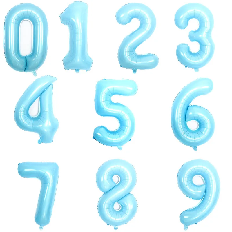 32in ZG Blue number Воздушные гелиевые шары на день рождения из фольги, 32 дюйма, цифры-балоны, украшения для дня рождения, Детские шарики на день рождения - Цвет: 32in ZG Blue number