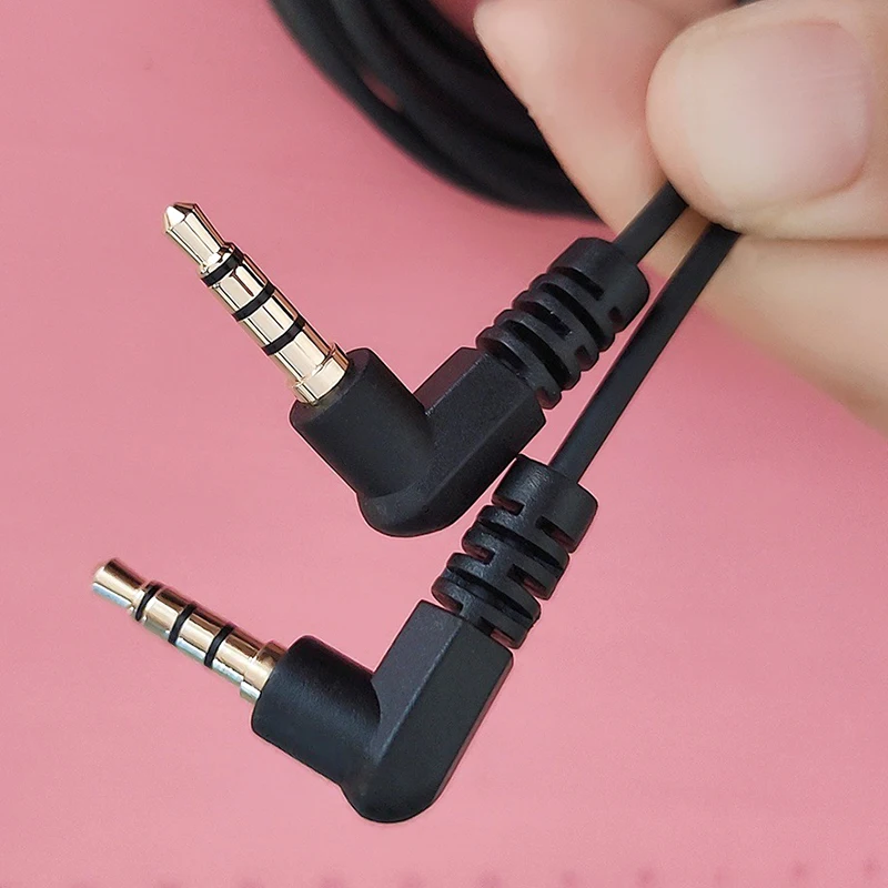 3m 3.5mm Aux Cable 4 Pole Dual Angled TRRS 4-Conductor Auxiliary Male to Male Stereo Jack HiFi Support Microphone Function Cable images - 6