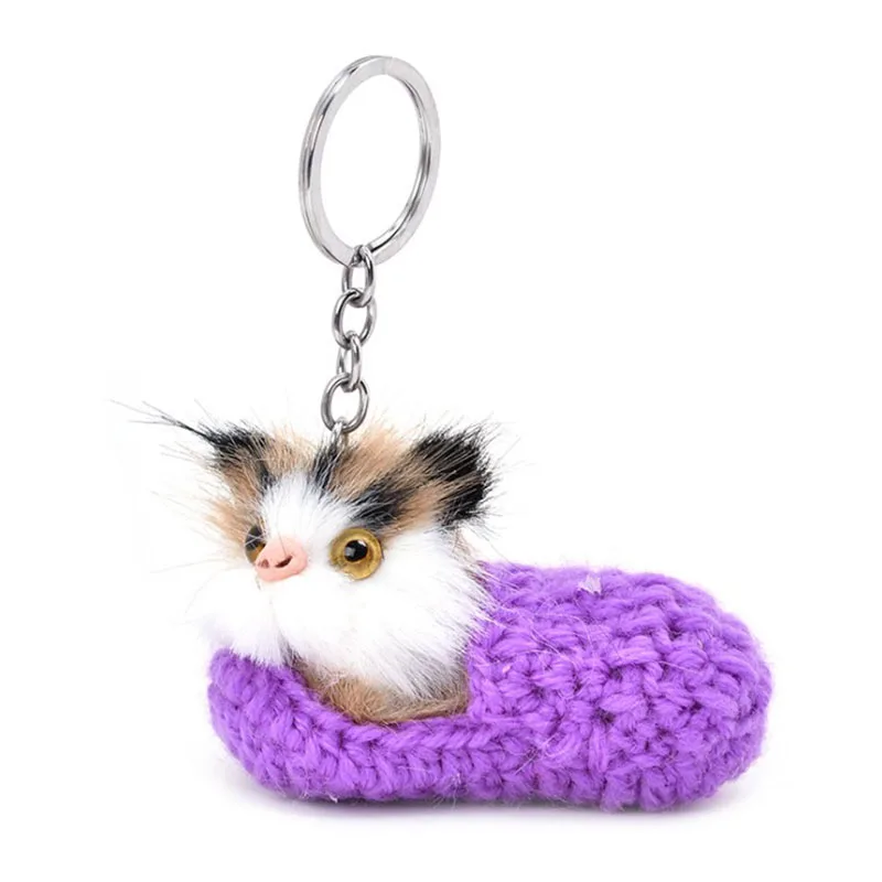 Милые милые брелоки с помпоном в виде спящего кота для женщин и девушек брелок