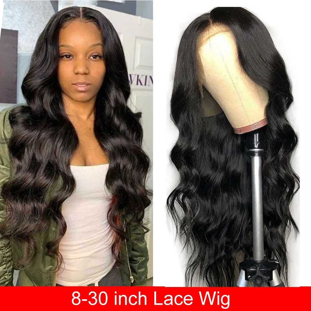 Парик из натуральных волос для женщин 30 дюймов 4x4 длинные волнистые бразильские