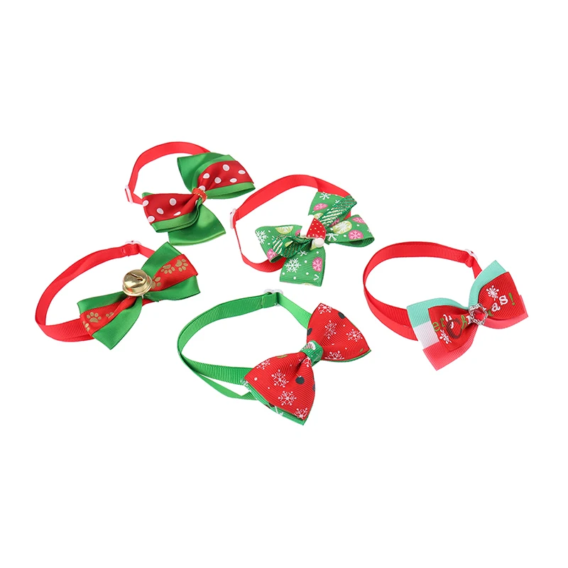 

New Christmas Holiday Pet Cat Dog Collar Bow Tie Adjustable Neck Accessories Pet Product Supplies Christmas 8*7.5cm