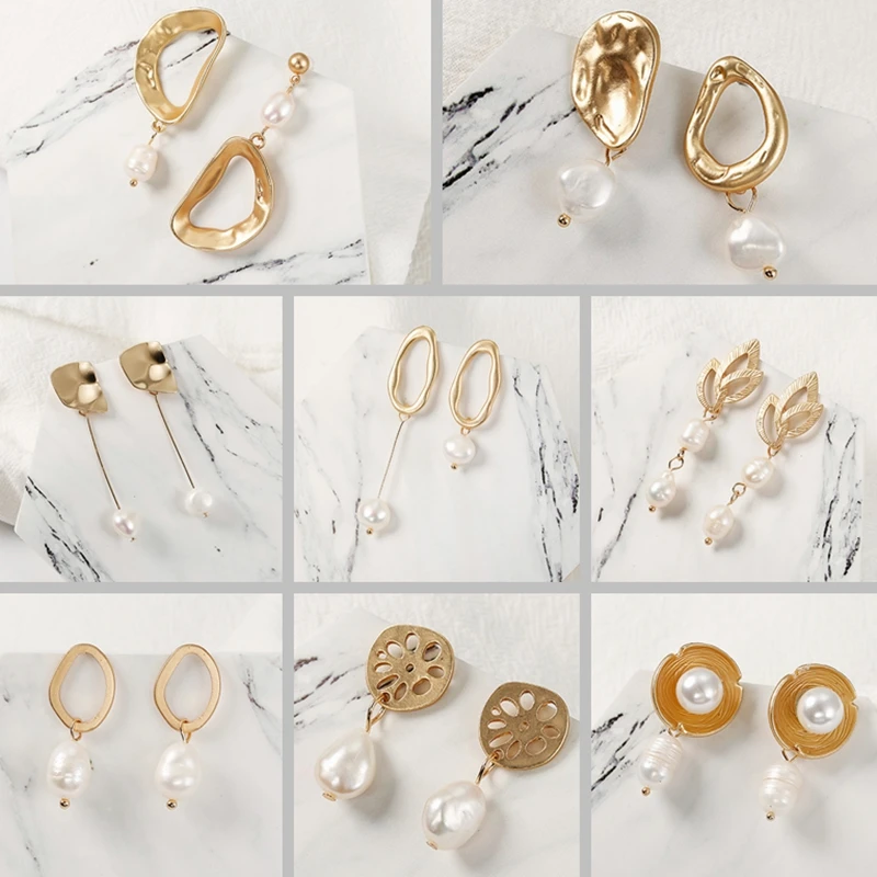 Новые корейские массивные висячие серьги с искусственным жемчугом длинные