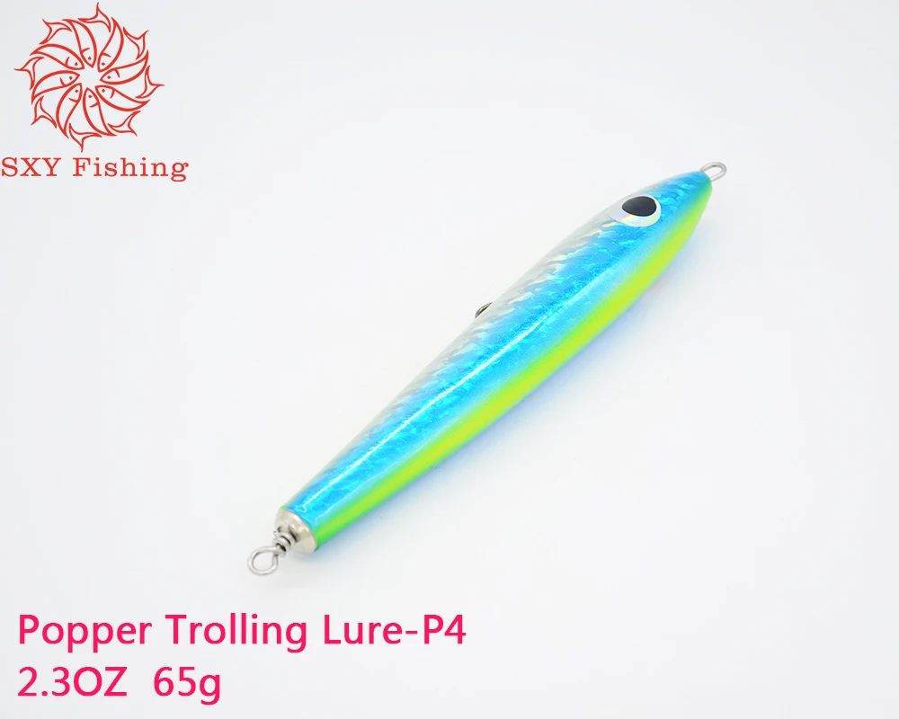 

SXY FISHING Popper Trolling Bait Wooden fish Laser film Lure Popper bait Fishing Lure P4
