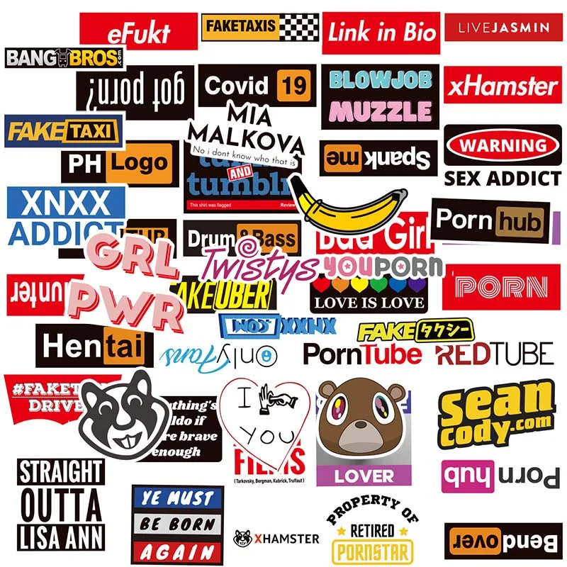 Pegatina de Sitio Web interesante para coche, motocicleta, monopat&iacute;n, guitarra, refrigerador, TV, m&aacute;quina de juegos, Maleta, 50 Uds.-5