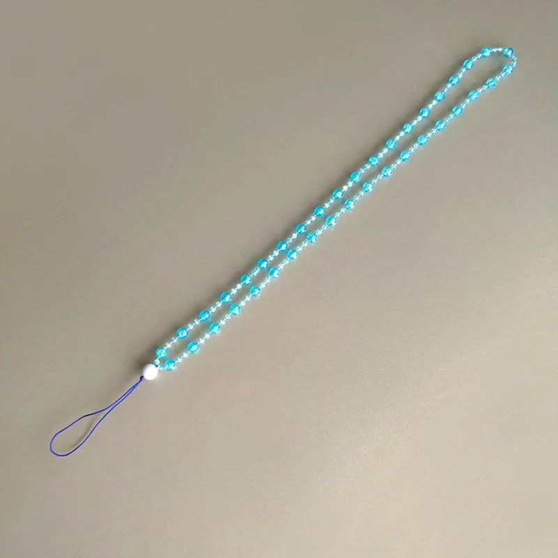 

Mobile phone lanyard plastic beaded long hanging neck rope 47CM hand-woven tag pendant rope mobile phone shell lanyard