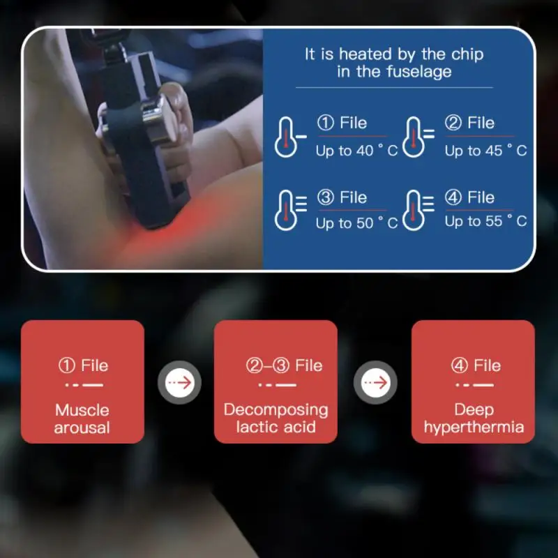 

Compress Massage Gun LCD Display Heating ApplicatorTherapy Massage Fascia Gun For Body Massage Relax Fitness With Portable Bag