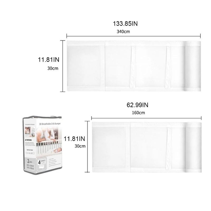 

1 Set Baby Crib Bumper Breathable Mesh Liner Anti-Collision Bed Fence Nursery Cot Cushion