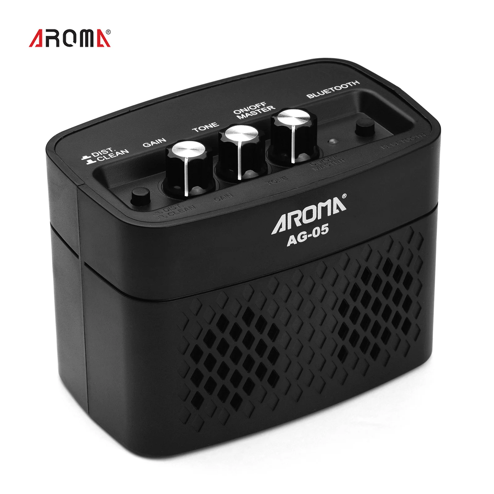 

AROMA Bluetooth Electric Guitar Amp Amplifier 5-Watt Stereo Output Distortion Gain Tone Control 3.5mm Monitoring 6.35mm Input