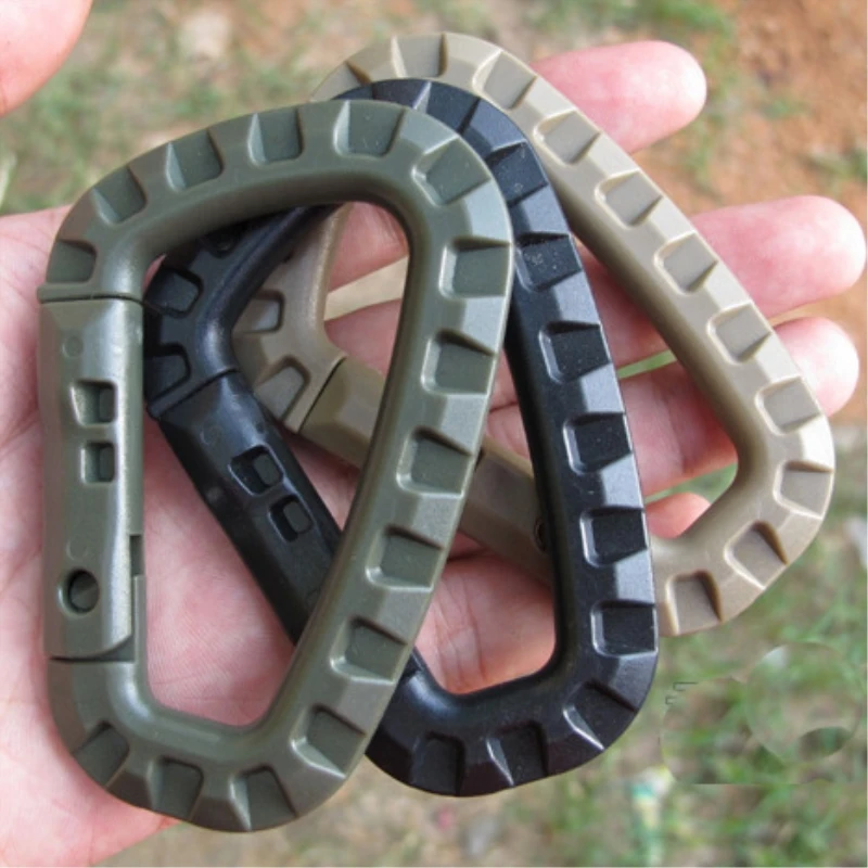 

2Pcs/set Carabiner Climb Clasp Clip Hook Backpack Molle System D Buckle Military Outdoor Bag Camping Climbing Accessories