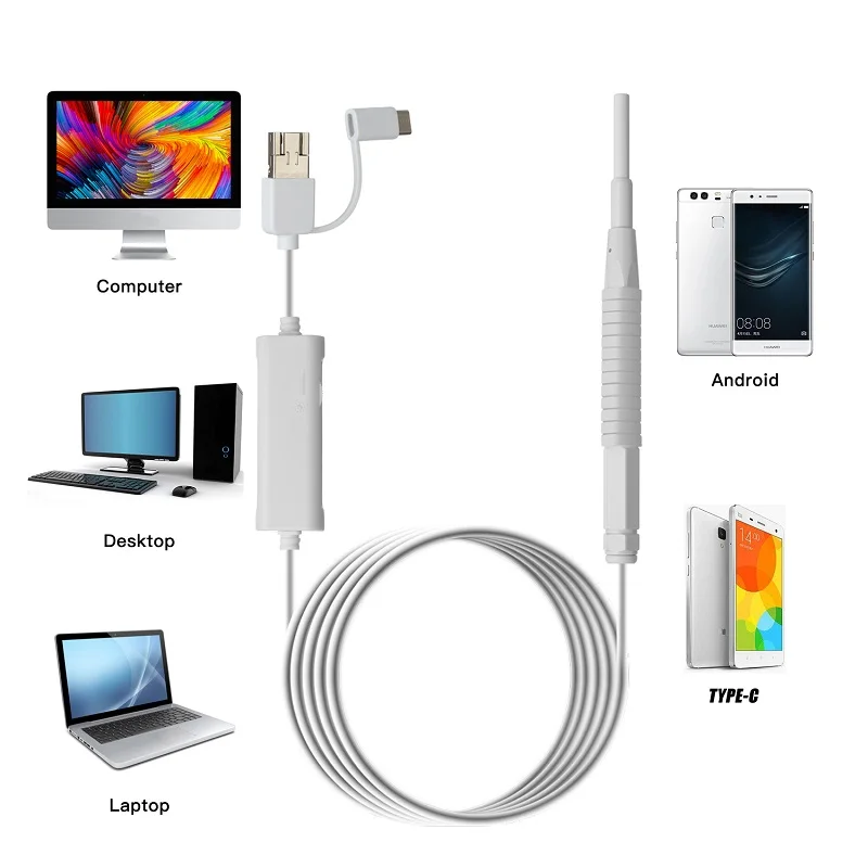 Камера Эндоскоп AN103 3 9 мм микро USB Type c|Камеры видеонаблюдения| |