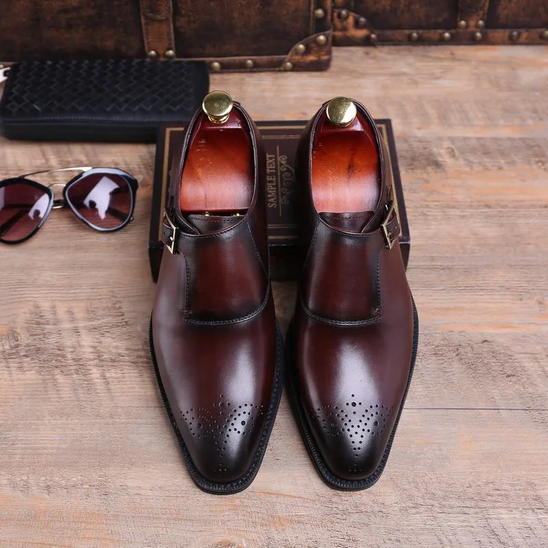 Роскошная итальянская кожаная обувь с перфорацией типа броги Мужская Новая
