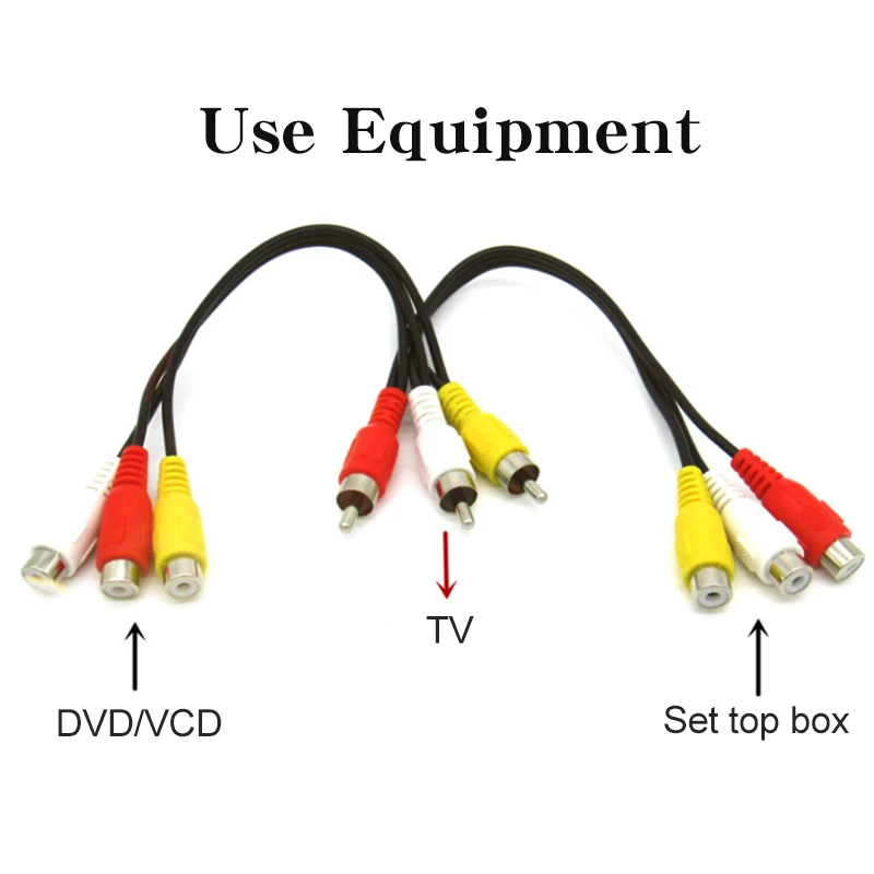 3RCA Jack к 6RCA кабелям папа женскому разъему сплиттер Аудио Видео провод Высокое