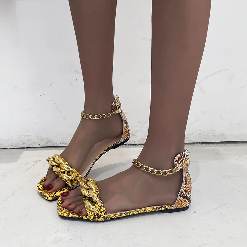 

Sandal Female New Fashion Temperament Open-toe Bag With INS Tide Flat Bottom With A Word Rome