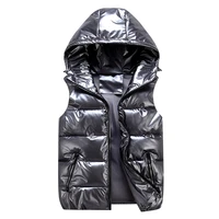 winter parent child vests hooded 2021 short bright color vest cotton padded jacket sleeveless female waistcoat plus size