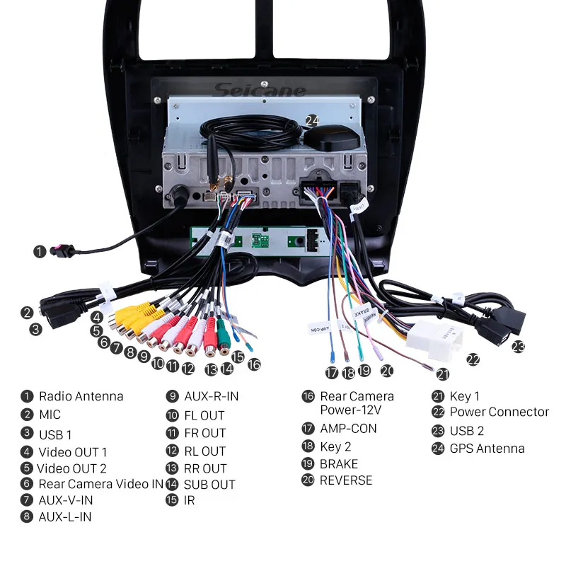 Seicane 4 + 64 ГБ Android 10 0 GPS Радио 1 дюймов Автомобильный Головной блок для 2010-2014 2015 Mitsubishi