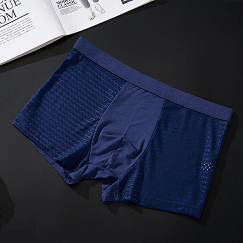 Royal blue Новинка, дышащие шелковые мужские боксеры с сеткой, четыре угла, нижнее белье,, мужские трусы, s боди, нижнее белье - Цвет: Royal blue