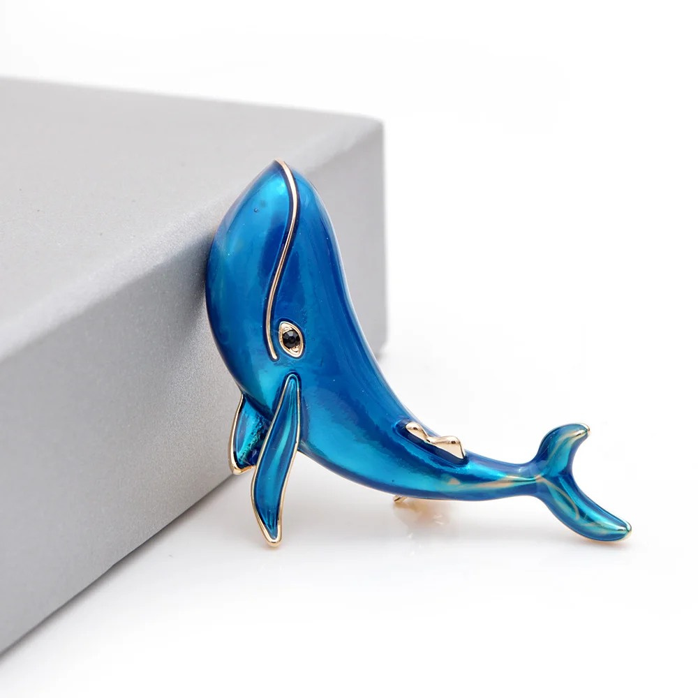 

Young Tulip Big Blue Shark Brooches For Female Ocean Charming Animals Pins Exquisite Enamel Jewelry For Kids Friend Gift