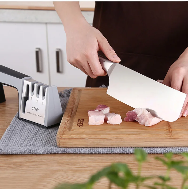 4 в 1 точилка для ножей с алмазным покрытием и тонким керамическим стержнем