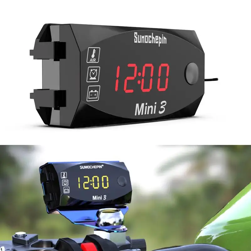 12 В 3 в 1 Цифровой светодиодный дисплей измерители Вольтметр Часы