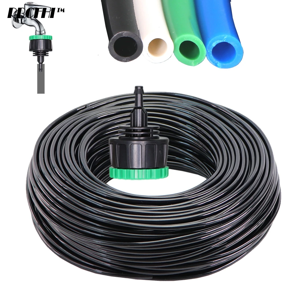 

10-50 Meter 4/7mm Garden Water Hose with Female Thread 1/4'' Quick Connector Micro Drip Misting Irrigation Tubing Pipe PVC Hose