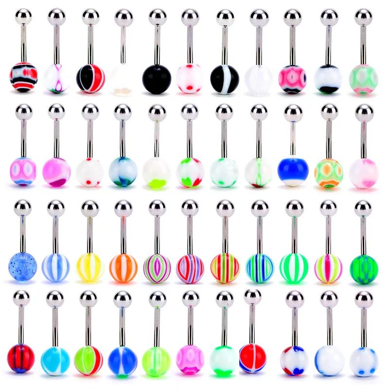 10 шт./лот пирсинг Хирургическая сталь один с украшением в виде кристаллов со