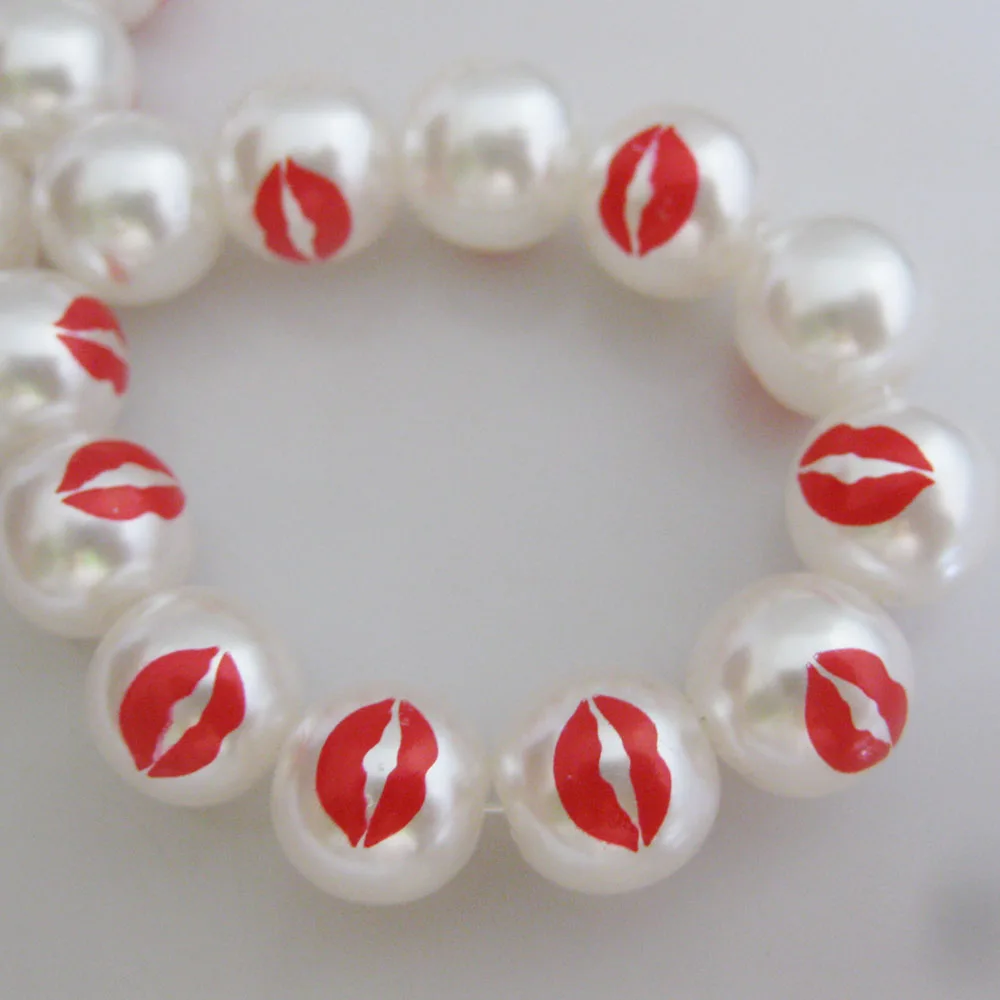 70 шт./кор. печатных жемчуг Круглые бусины 10 мм для изготовления украшений DIY