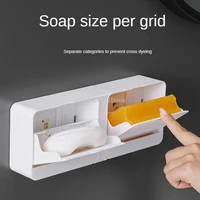 hanging soap box with lid free perforated bathroom drain soap box large double compartment clamshell toilet laundry soap box