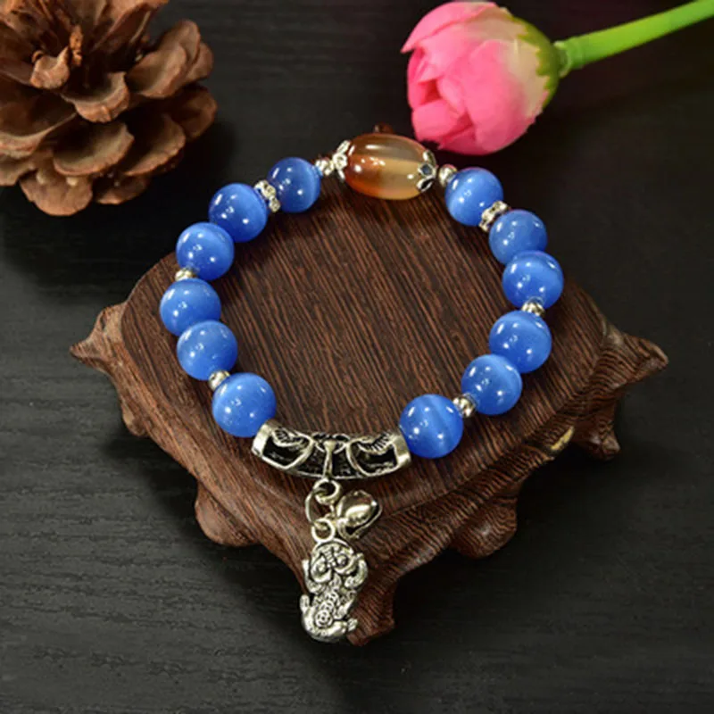 Модный браслет из бусин с натуральным опалом винтажный кристаллами