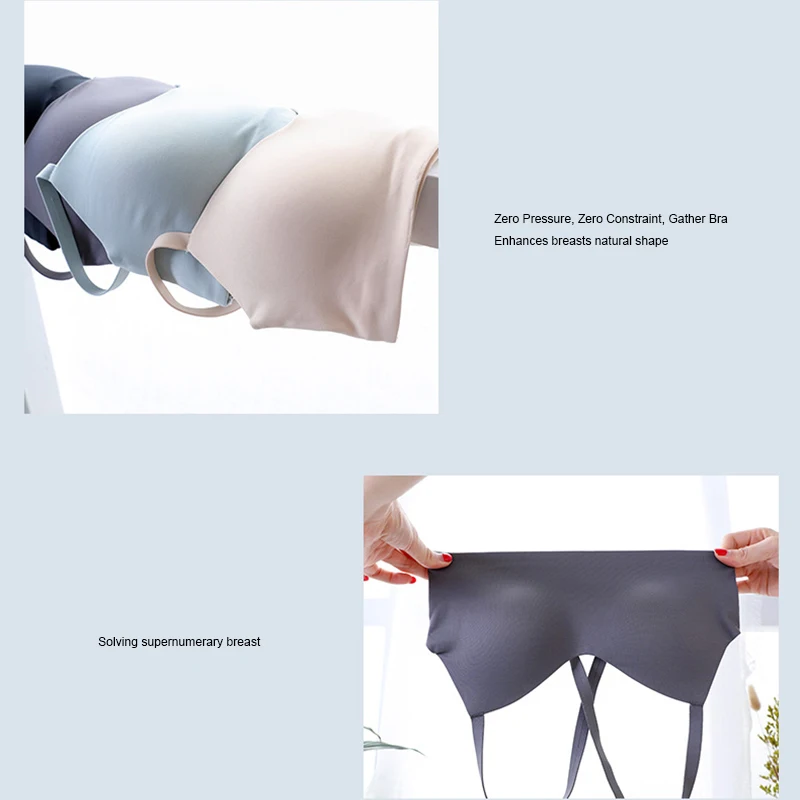 High Quality Perfect Primer Wire Free Bra Seamless Bra Push Up Underwear Ultra-Thin Comfortable Breathable Cross-back Brassiere