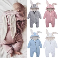 2019 autumn winter new born baby clothes unisex boy rompers kids comfortable cute rabbit ears girl infant jumpsuit 3 9 12 month