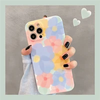 cute colorful flowers phone case for iphone 13 pro max 12 mini 11 x xs xr 7 8 plus se 2020 fashion floral soft shockproof cover