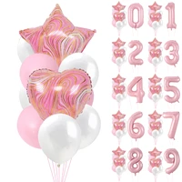 40inch digital balloons agate pearl pink marble helium foil marble birthday valentines day wedding baby shower party decoration