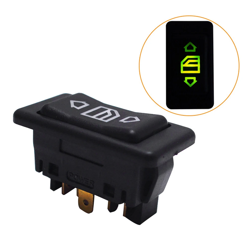 

Professional 6Pin 12V 24V 20A Black Car Power Window Switch With Plastic Lamp Electronic Components Universal For Cars