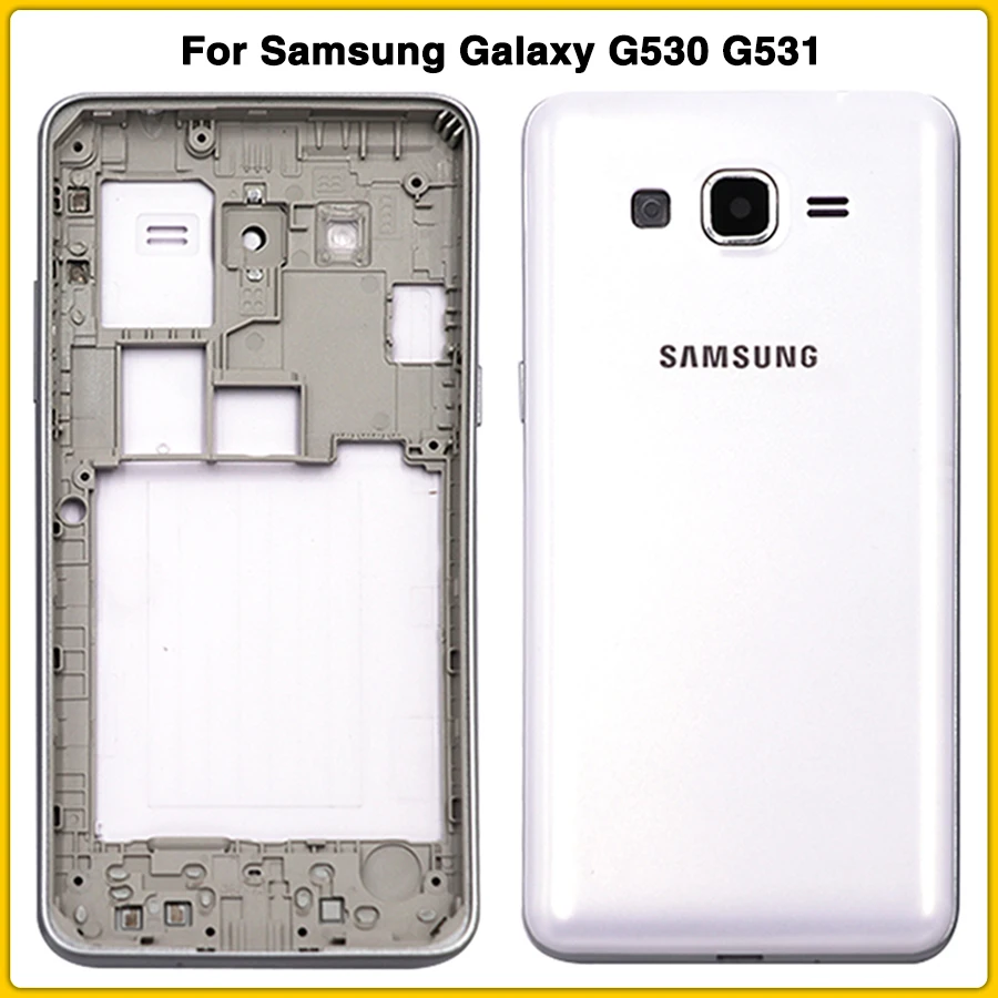 Чехол с полным корпусом для samsung Galaxy Grand Prime G530 G530H G531H G531F, задняя крышка для батареи+ рамка средней рамки